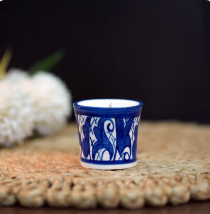 Blue Pottery Scented Candles