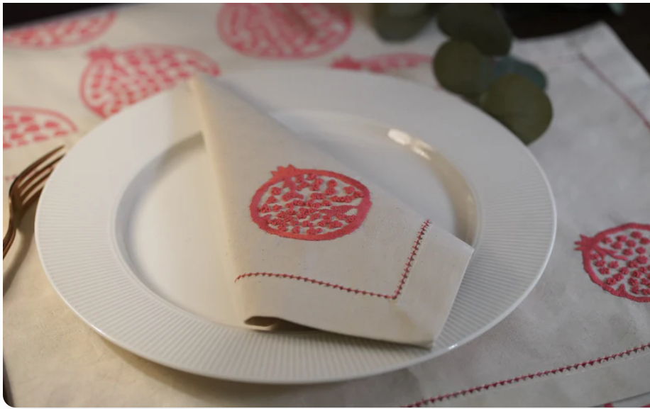 pomegranate linen napkins