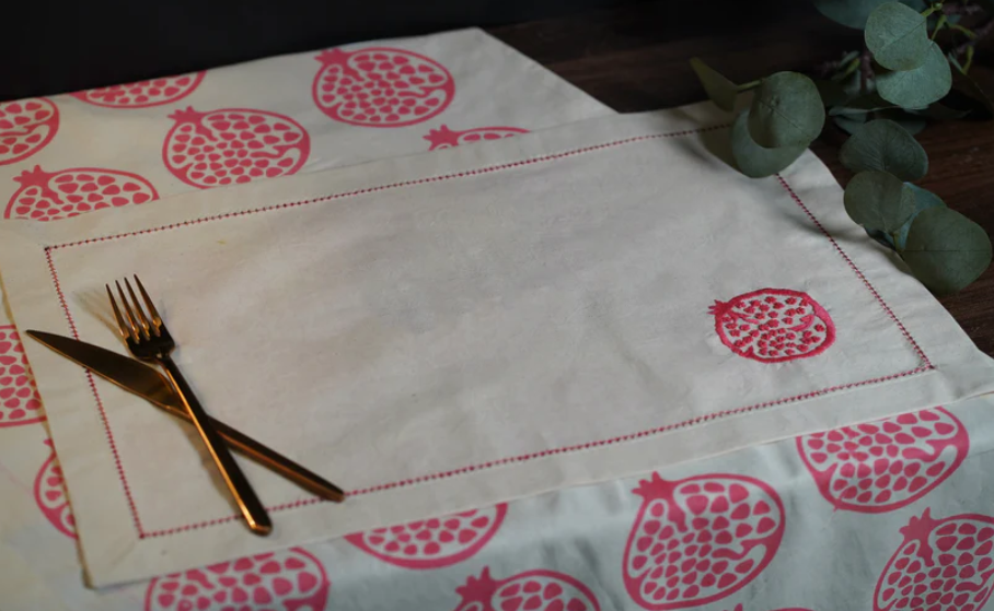 pomegranate linen napkins