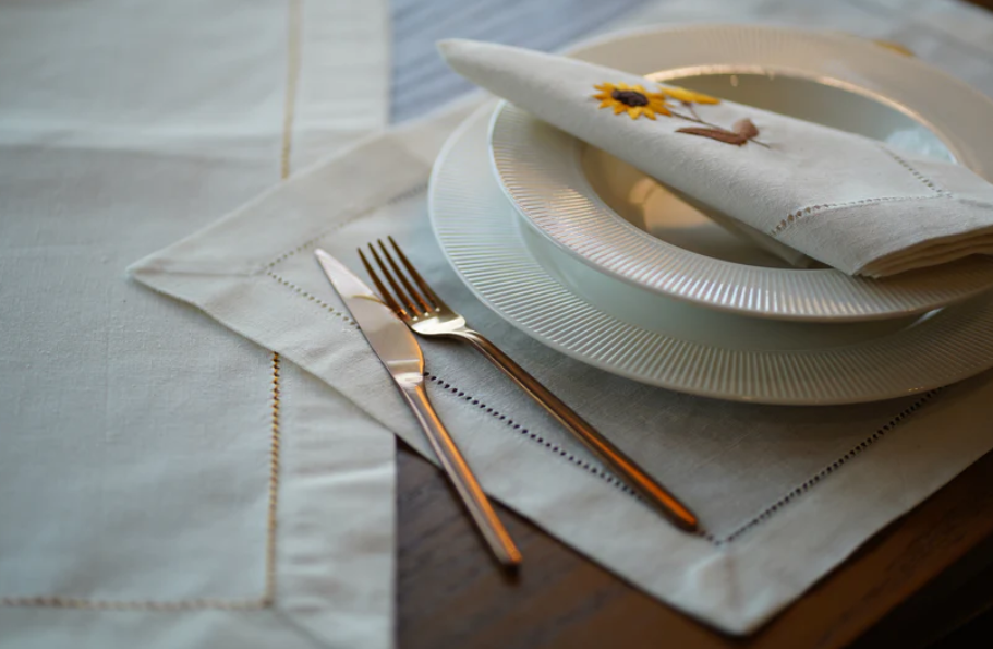 sunflower embroidered napkins.