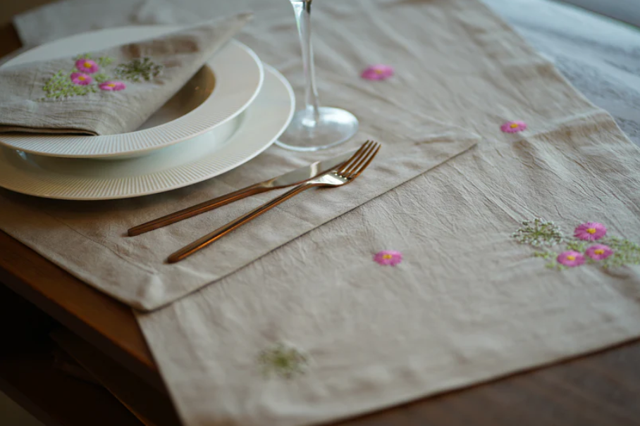 wildflower embroidered napkins