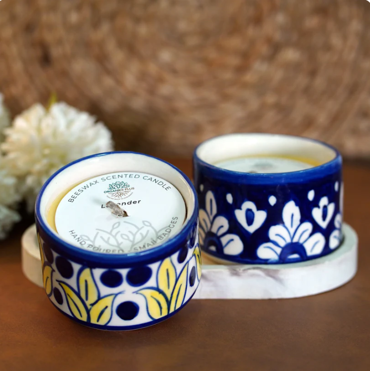 hand-painted ceramic candles