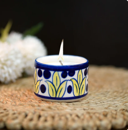 hand-painted ceramic candles