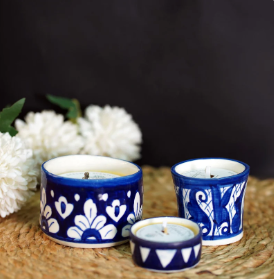 hand-painted ceramic candles